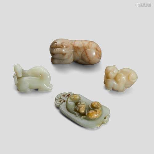 Four small jade carvings