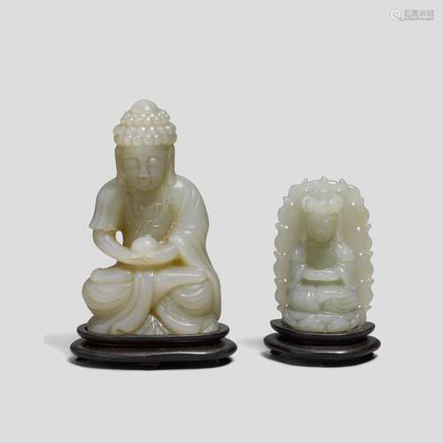 Two jade figures of Buddha