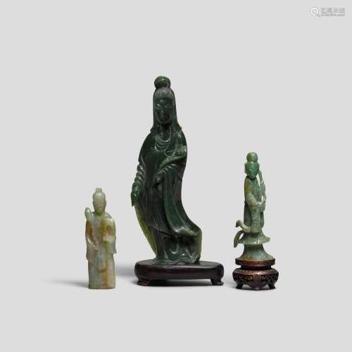 Three jade figures