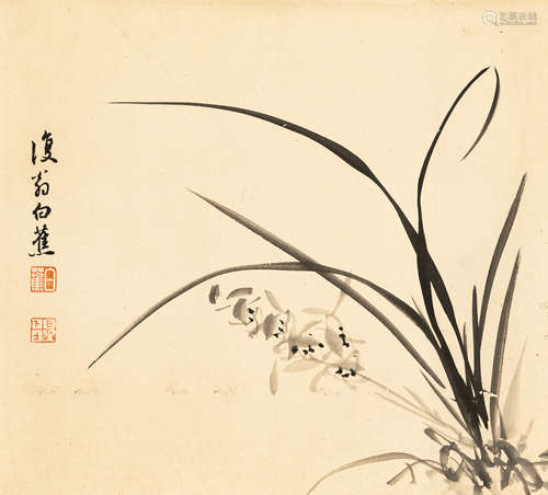 白  蕉（1907～1969）   兰草图 水墨纸本  立轴