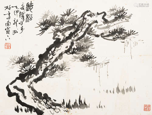 钱瘦铁（1897～1967）   听松 水墨纸本  镜心