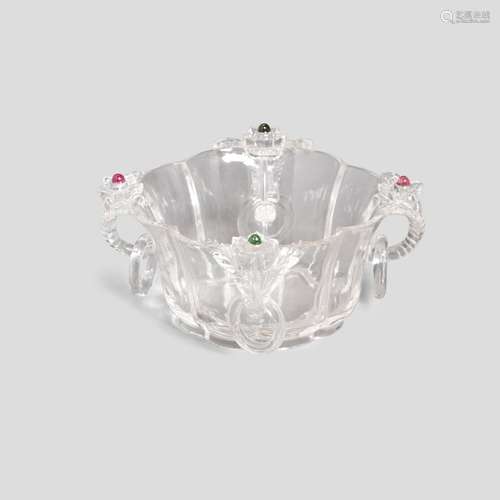 A Mughal-style rock crystal bowl