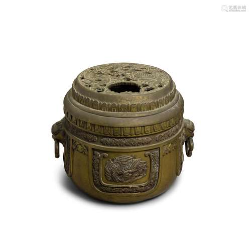 A bronze incense burner