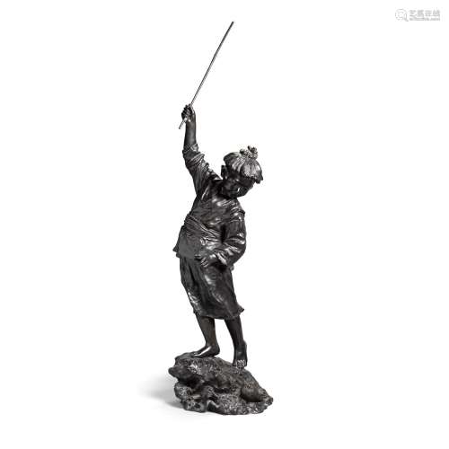 A bronze Figure of a young boy
