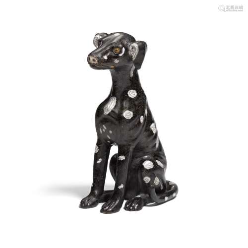 A Chinese-style Japanese cloisonné figure of a hound