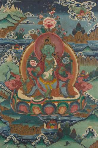 A Thangka of a Green Tara