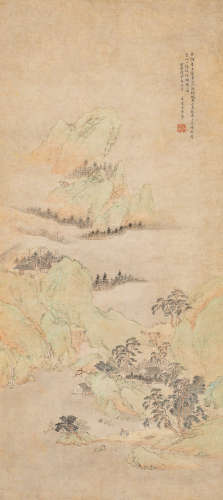 管希宁（1712～1785）   春林图 设色纸本  立轴