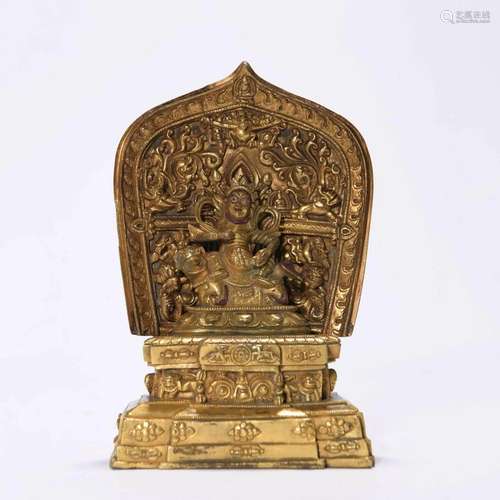 Gilt Bronze Figure of Buddha with Halo