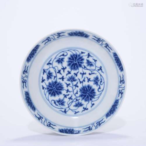 Blue & White Lotus Plate