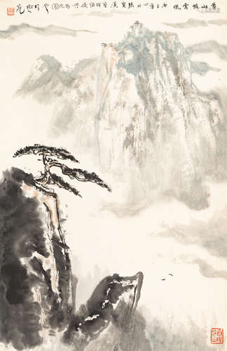 张  宽   黄山恨云低
吴汉华（b.1956） 设色纸本  立轴