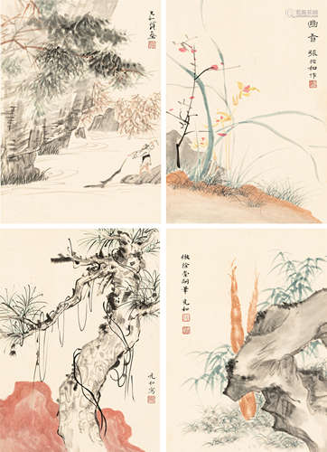 张允和（1909～2002）   花卉四屏                                ...