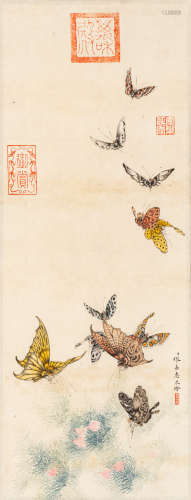 缪嘉惠（1875～1908）   彩蝶图 设色纸本  镜心