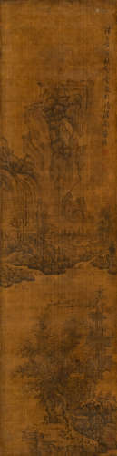 蓝  瑛（1585～1664）   秋壑云泉 设色绢本  立轴