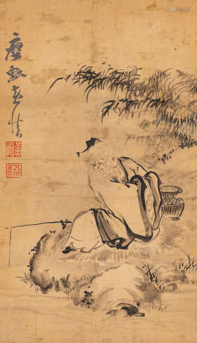 黄  慎（1687～1770）   垂钓图 水墨纸本  立轴