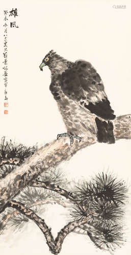 叶炬吾（b.1923）   雄风 设色纸本  立轴