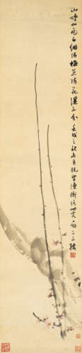 陈师曾（1876～1923）   临水二枝春占景 设色纸本  立轴