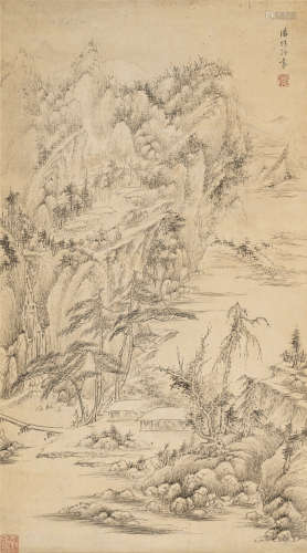 汤贻汾（1778～1853）   远山幽居 水墨纸本  立轴