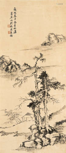 苍崖法师（1850～1948）   幽居图 水墨纸本  立轴