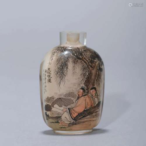 Inside Painted Snuff Figure Snuff Bottle