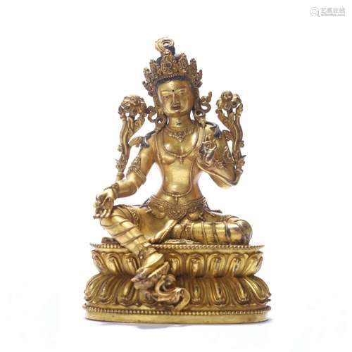 Gilt Bronze Figure of Tara