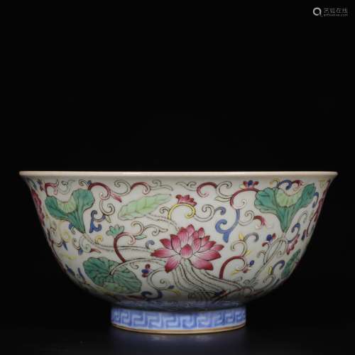 Powder enamel bowl with twined branches