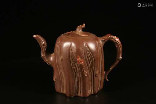 Stump-shaped Chinese Zisha Teapot