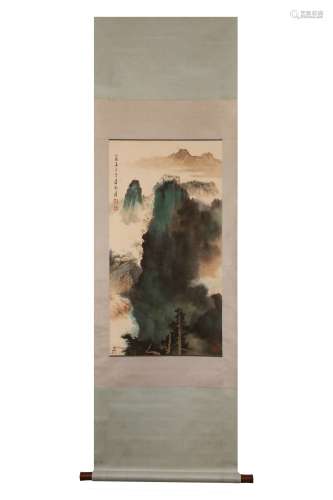 Vertical Landscape Painting by Zhang Daqian