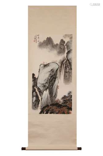 Vertical Painting: Laoshan Mountain by Liang Shunian