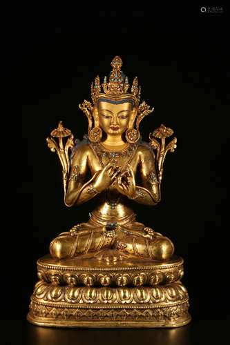 Gilt Copper Manjusri Bodhisattva