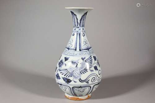 Blue-and-white Yuhuchun Vase