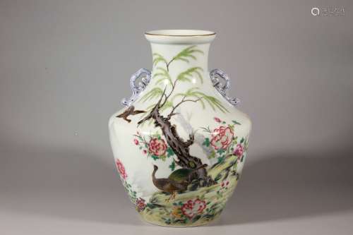 Chinese Famille Rose Zun Vessel