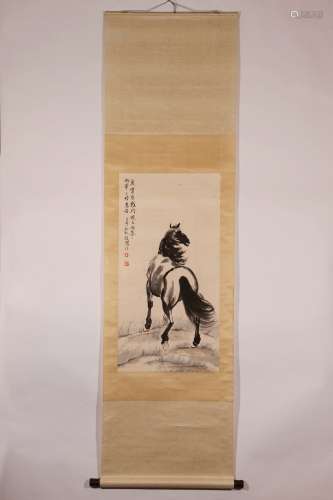 Vertical Painting :Horse by Xu Beihong