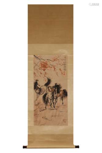 Vertical Painting:Horse by Xu Beihong
