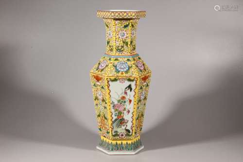 Chinese Hexagonal Vase