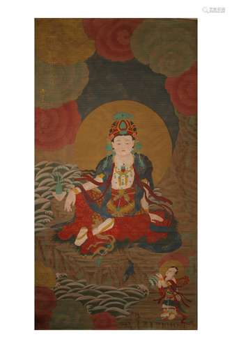 Unframed Painting of Bodhisattva by Zhang Daqian