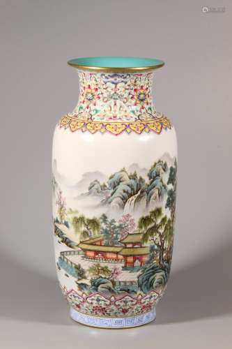 Famille Rose Lantern-shaped Vase