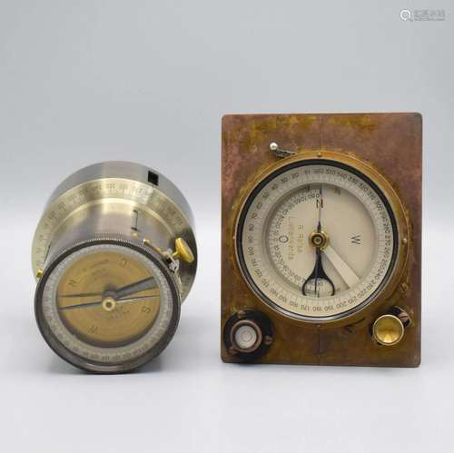 2 artillery compasses, Germany 20th century