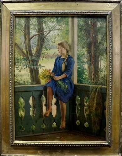 Oil painting Daughter's portrait Laktionov Alexander