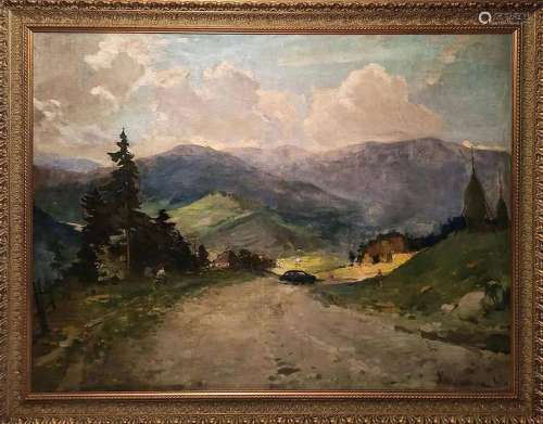 Oil painting Road to the mountains Kholomenyuk Ivan