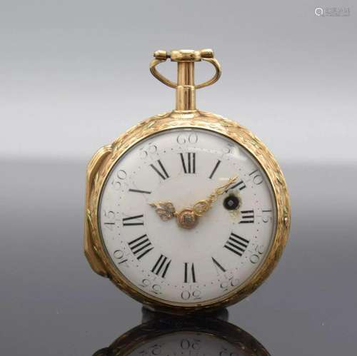 Genevan verge pocket watch in 18k Quatre Couleur gold