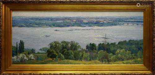 Oil painting River landscape Nepiypivo Vasily