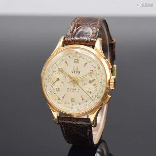 TITUS 18k pink gold gents chronograph