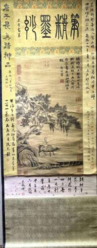 Old Chinese Painting on Silk Scroll