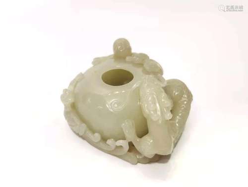 Chinese Carved Jade Brush Washer