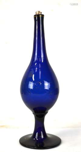 Antique Turkish Gilt Blue Glass Decanter