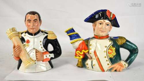 Two Napoleon Painted Figurine Porcelain Teapot