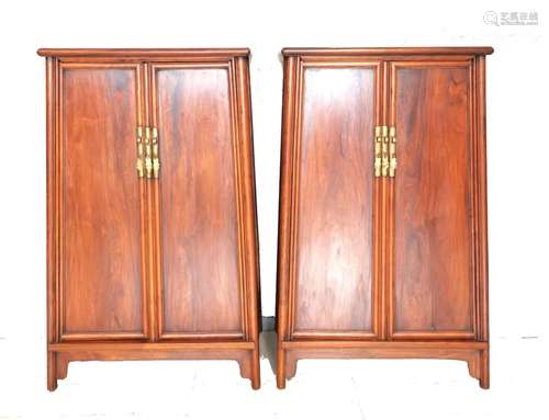 Pr Chinese Huanghuali Wood Cabinets