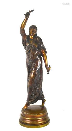 August Louis Lalouette Bronze Figure of Lady