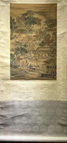 Old Chinese Painting on Silk Scroll