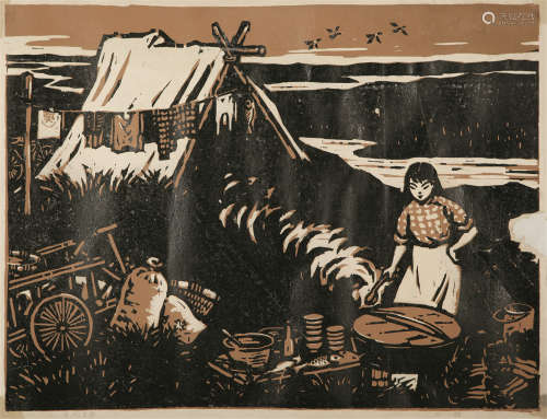 1912～2012 力群 版画《浪稻季节》